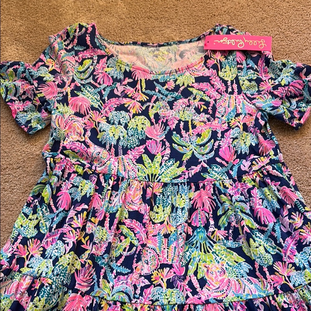 Lilly Pulitzer Jodee Pink and Purple Flutter Sleeve Sundress - Picture 9 of 9